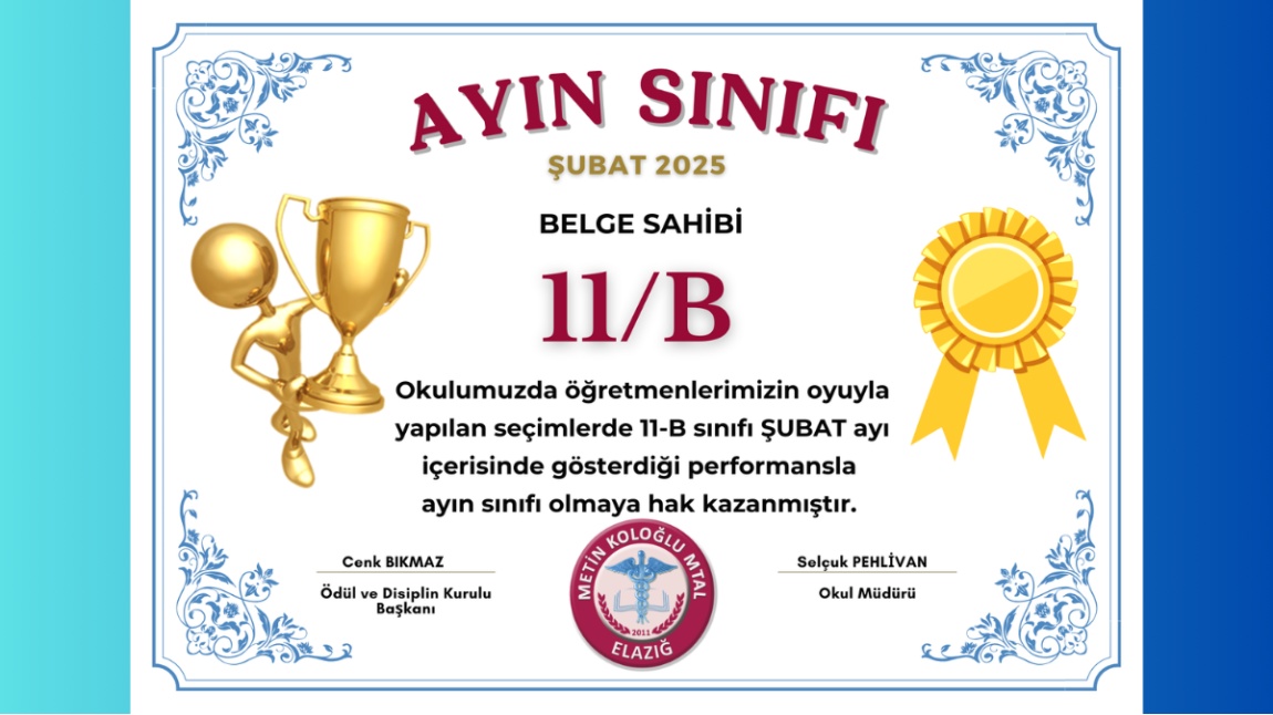 AYIN SINIFI 11-B OLDU.